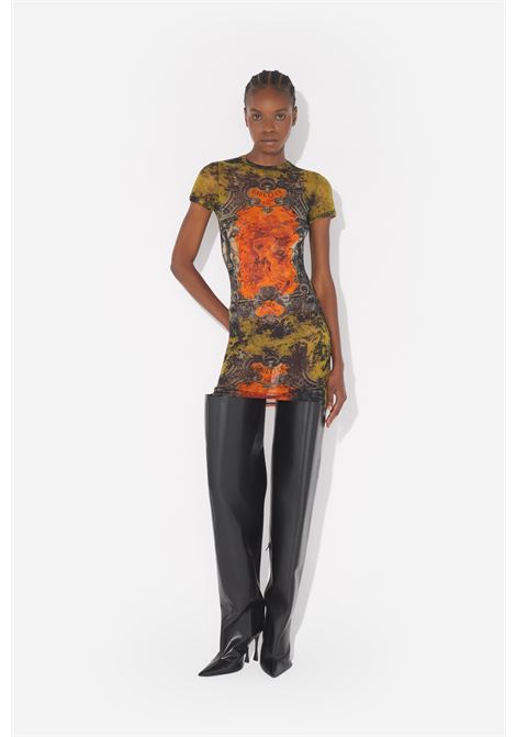 abito corto mesh printed médaillon donna multicolor JEAN PAUL GAULTIER | 25/03-W-DR024-M006P004115